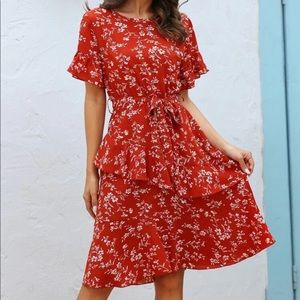 Red Floral Summer Dress